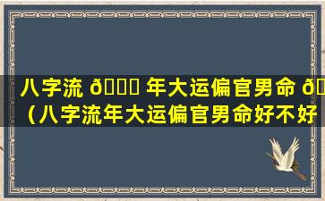 八字流 🐟 年大运偏官男命 🐯 （八字流年大运偏官男命好不好）